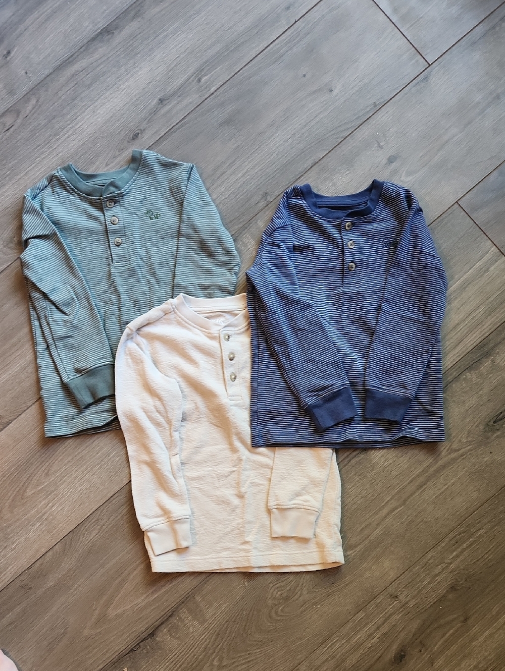 Bundle of Boys Long-Sleeve Henley Tops Size 4